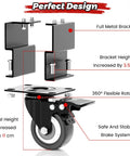 Riser Casters Set Of 4 With 360 Degree Swivel Wheels For Arcade Infinity Tables Raise Height Up To Four Inches shown in detail