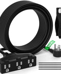 Beefy 20 Foot Outdoor Extension Cord With Three Outlets 14 3 SJTW 3 Prong Grounded Power Cable 14 Gauge 14AWG ETL Listed