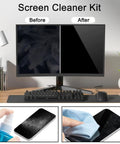 Screen Cleaner Spray 200ml For TV Computer Laptop Tablet And Phone Screens With Soft Cloth All In One Cleaning Kit visual demonstration