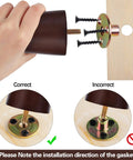 8 Inch Round Solid Wood Furniture Legs Set Brown 8 Pieces With M8 T Nuts Screws Insert Nuts And Felt Non Slip Pads assembly guide
