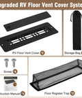 Heavy Duty Aluminum RV Floor Vent Cover 2 By 10 Inch Kit Magnetic Removable Floor Register Trap Replacement Black