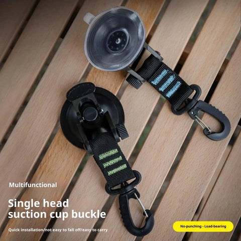 Two Pack Windproof Suction Cup Hooks For Outdoor Camping And Car Mounts Multi Functional PP Material Secure Grip Buckle