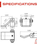 Heavy Duty Weld On Trailer Hinges 2 Pack Steel Leaf Style Tailgate Strap With Grease Zerk dimensions and specifications diagram.