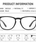 Anti Fog Anti Scratch Safety Glasses With Side Shields For Men And Women Black Protective Eyewear High Comfort Fit Clear Lenses ANSI Z87.1 Certified Blue Light Blocking Lenses For All Day Everyday Use with dimensions and specifications.