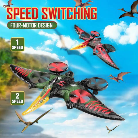 Pterodactyl Dragon RC Drone For Kids And Adults Indoor Ready Remote Control Plane With 6 Axis Gyro Stabilization in flight