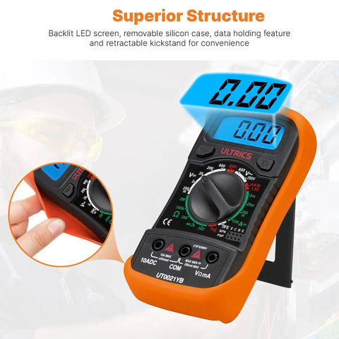 Digital Multimeter With Backlit LCD Your Everyday Volt Meter And Ammeter Ohm Meter Circuit Checker improved design