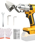 Cordless Metal Shear For Sheet Metal And More, Heavy Duty Brushless Electric Cutter Compatible With DeWalt 20V Max Batteries, Cuts Stainless Steel Iron Copper Leather Cardboard Carpet No Battery Included shown with accessories