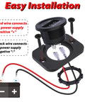 Straight Shooter DC 12V And 24V Digital Volt Gauge Meter wiring setup with red and black wires for easy installation.