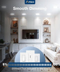 Living room showcasing Six Pack Seven Inch 5CCT Ultra Thin Led Recessed Ceiling Downlights with smooth dimming feature.