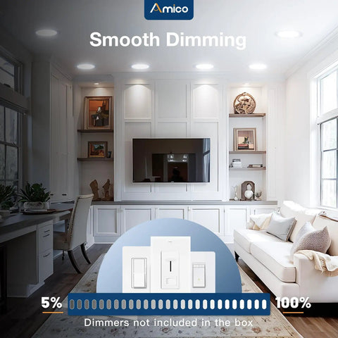 Living room showcasing Six Pack Seven Inch 5CCT Ultra Thin Led Recessed Ceiling Downlights with smooth dimming feature.
