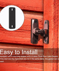 2 In 1 Barn Door Lock With 90 And 180 Degree Flip Sliding Barn Door Latch installed on wooden door with screws and spacer