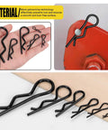 145 Piece Six Sizes Hitch Pin R Clip Assortment Kit Carbon Steel R Clips Cotter Pins Retaining Pins For Trailer Tractor Mower