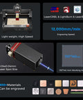 Longer Ray5 mini laser engraver, black compact CNC laser with 140x130 mm engraving area, Amazon brand.