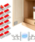 12 Pack Magnetic Cabinet Door Catch No Drill Ultra Thin Stainless Steel Hardware with strong hold on kitchen cabinet door