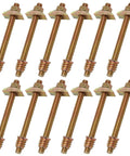 Heavy Duty Bed Frame Repair Kit 12 Piece Set M8 Steel Connectors Precision Threaded Bolts Pack of 12 Brass connectors.