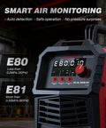 Close-up of 60Amp Non HF Plasma Cutter Dual Voltage 110V 220V With Large LED Display and smart air monitoring system