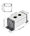 Two Hole 16mm Aluminum Switch Button Station Box With PG7 Cable Gland And Mounting Base, 83x31x42mm Durable Enclosure
