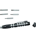 4.8 Inch Magnetic Bit Driver With Built In Bit Storage And Aluminum Body, includes T6 T8 T10 and Number 2 Phillips and Slotted bits