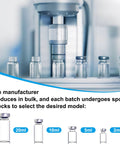 10-pack 2ml sealed glass sample vials with self-healing injection ports on a production line