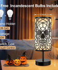 Skull Table Lamp With 3 Way Dimmable Touch Control, Gothic Decor Lighting, Bulb Included, nightstand setup