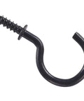 Heavy Duty Black Cup Hook 1 Inch Screw Direct Into Wood 2 Pack Durable Hanging Hardware Built Tough For Garage And Workshop Jobs Easy Install, close-up view