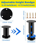 Heavy Duty Adjustable Cabinet Legs With Swivel Base Leveling Kit dimensions 3.15-4.72 inches with mounting screws