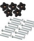 Five Star Knobs And Tee Bolts Set For T Slot Track Accessories Go To Kit Five Sixteenth Inch Eighteen Thread Twenty Five Piece Kit With Five Knobs And Twenty Tee Bolts Two And One Half Inch For Jigs Featherboards Woodworking Fixtures And Router Tables