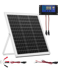 20W 12V Solar Panel Battery Charger With Intelligent MPPT Controller, Trickle Maintainer, IP67 Waterproof, Adjustable Mount