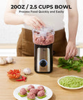 Person using 5 In 1 Kitchen Blender And Food Processor Set For Smoothies Sauces Salsa And More with BPA Free 2.5 cup chopper bowl.