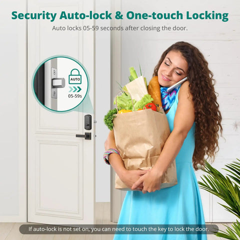 Next Level Fingerprint Keyless Entry Door Lock With Modern Handle Set For Smart Home Security Featuring Plug And Play Mobile App Setup And No Sweat Digital Keypad Access For Households