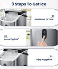 Step-by-step guide for using Crunchy Nugget Ice Maker For Countertop With Auto Cleaning 35 Lbs Per Day Portable Sonic Ice Machine.