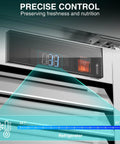Top Shelf Commercial Reach In Refrigerator 35 Cu Ft Ice Cold Upright Fridge control panel with temperature display and settings.