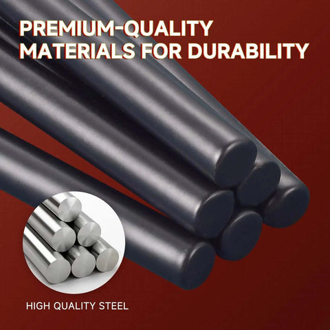 Steel rods highlighting the durability of the Three Piece Prong Punch Tool Set For Leather Crafting Round Hole Punches In One Quarter Inch Three Eighths Inch