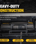 Heavy-duty construction of Synthetic Winch Rope For Off Road Recovery Three Eighths Inch By Eighty Five Foot 25000 Lbs with Dyneema strands