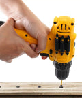 Drill Bit Holder Holster Pack Of 4 Attaches To The Side Of Your Drill for quick swaps, universal fit, CNCSS accessory in use with yellow drill