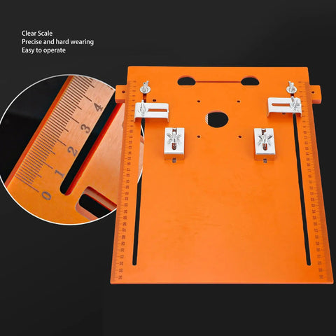 Heavy Duty Circular Saw Base Plate For Router Table Insert With Rock Solid Scale Markings and Easy Swap Mount Holes, orange.