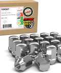 OEM Style Lug Nuts Set 20 Pcs 9/16-18 Thread 1.65 Inch Long Chrome 60 Degree Conical Seat 7/8 Inch Hex Fits Dodge Ram Durango