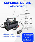 672W Fast Charger 67.2V 10A For Electric Dirt Bikes And E Bikes, compact design with handle and waterproof plug
