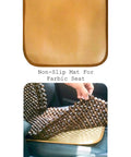 Natural Wood Beaded Seat Cover With Massaging Cooling Ventilated Cushion For Car And Truck with non-slip mat detail