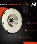 Direct Fit Clutch Flywheel Replacement For Nissan 350Z 370Z Infiniti G35 G37 Q60 Heavy Duty Manual Transmission solid gray cast iron flywheel with bolt holes.