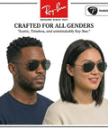 RB3025 Pilot Shape Polarized Sunglasses for Men and Women with modern edge black frame worn by diverse models