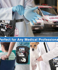 All-In-One Must-Have Nursing Utility Fanny Pack With Tape Holder And Stethoscope Pocket in use by medical professionals.