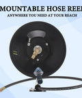 Heavy Duty Steel Pressure Washer Hose Reel With Manual Crank Built To Last Holds Up To 150 Feet Of Three Eighths Inch Whip