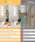 Comparison of dimmable modern plug in wall sconce set of 2 gold brushed finish 23.6 inch indoor wall lamps and battery-operated version.