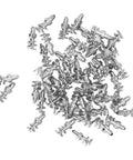 Rock Solid Tungsten Steel Tire Studs 50 Pack Anti Slip Snow Screws displayed in a pile for winter ice traction use.