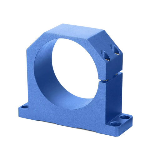 69mm Aluminum Spindle Holder Mount for PROVerXL 4030 V2 2X2 4X4 CNC Router Machines, blue aluminum, angled view
