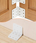 Folding Nylon RC Plane Hinges Kit for Fixed Wing Models 20 pcs showing square leaf hinge detail and mounting on wood surface.
