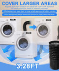 Heavy Duty Magnetic Dryer Vent Connector Kit With Airtight Seal And Quick Connect Hose Ready To Use And Easy To Clean Includes 3.28 Ft 4 Inch Duct And 2 Clamps Durable Aluminum Foil Hose With Scuff Resistant Matte Exterior And Fireproof Barrier image showing dryer vent connection.
