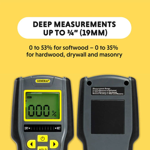 Digital Moisture Meter With Pinless Humidity Sensor MMD7NP For Wood And Home Use Non Invasive Moisture Tester With Quick Read No Fuss Easy Grip Quick Setup Ideal For DIY Projects And Moisture Remediation