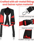 48-22-8145 Heavy Duty Padded Suspension Rig Replacement Backing For Tool Belts And Bags Built With 1680 Denier Nylon And All Metal Hardware, featuring black and red design.